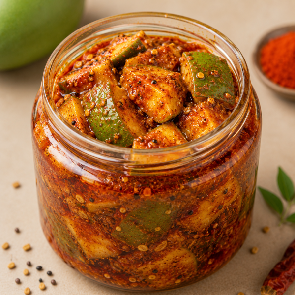 Mango Pickle (Aam Ka Achar)in jar